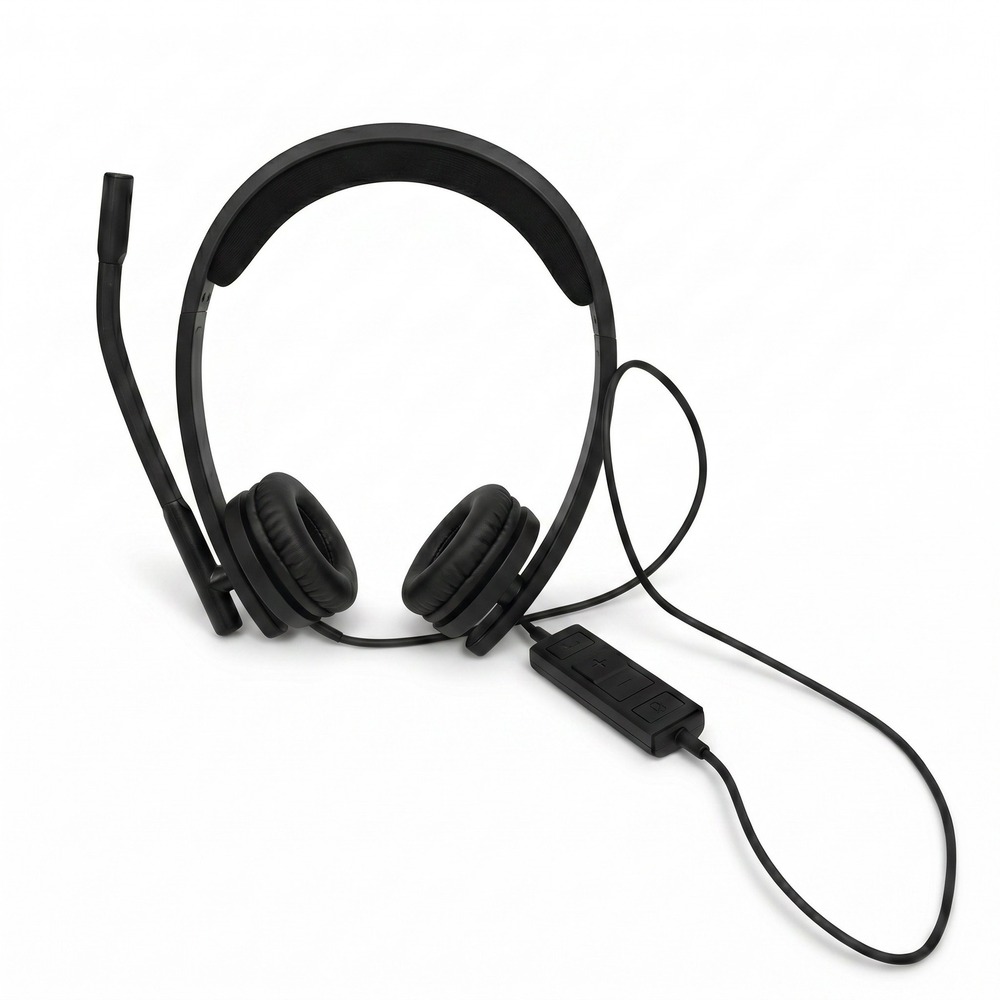 Logitech H540 USB Computer Headset Noise Canceling Mic On-Ear Wired Black